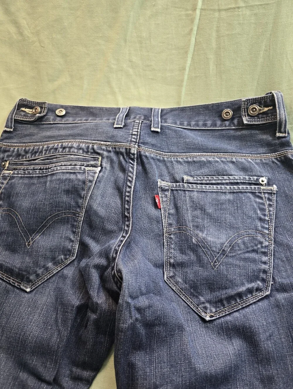 Levis 511 Skinny Two Horse Brand Denim Jeans 9 Pockets Adjustable Size  32 X 30